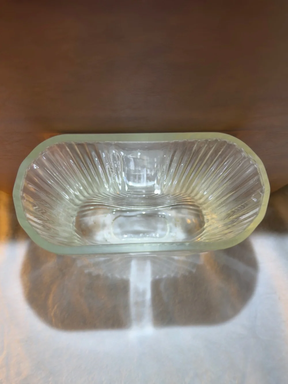 Clear Ribbed Glass Vase - Art Deco Style